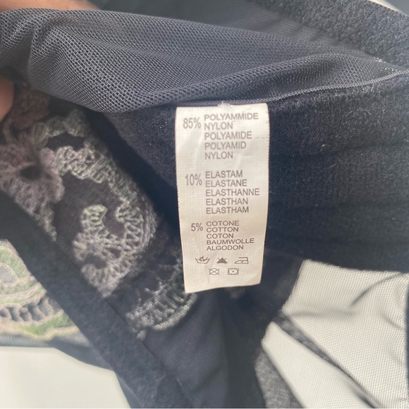 Y2K EURO Floral Embroidered Black Mesh Bustier Top Size 34B - Picture 9 of 9